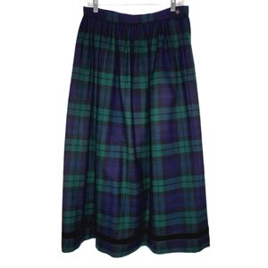 Ralph Lauren 100% Wool Blue & Green Tartan Skirt